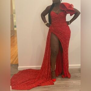 Custom made Elegant Red Evening Gown